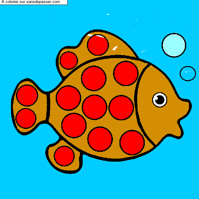 Coloriage Poisson qui fait des bulles par un invit&eacute;