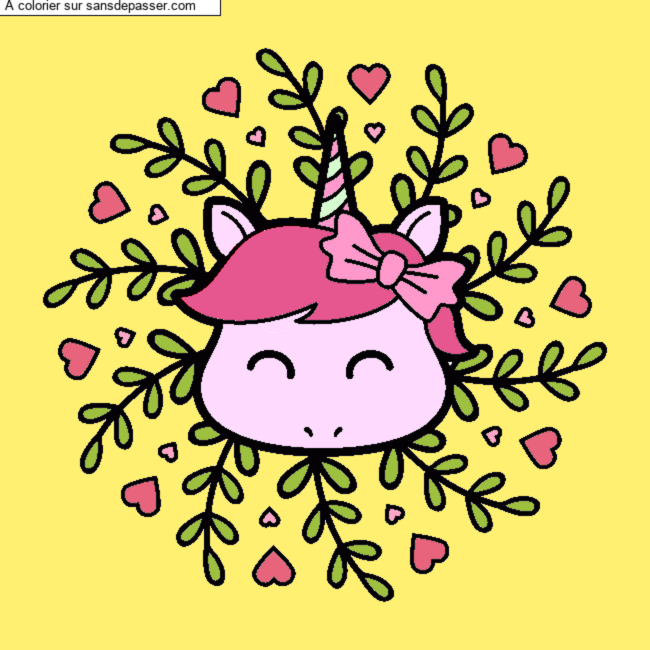 Coloriage Mandala Licorne par un invit&eacute;