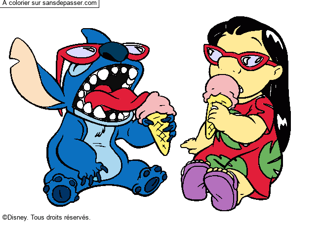 Lilo et Stitch mangent une glace par un invit&eacute;
