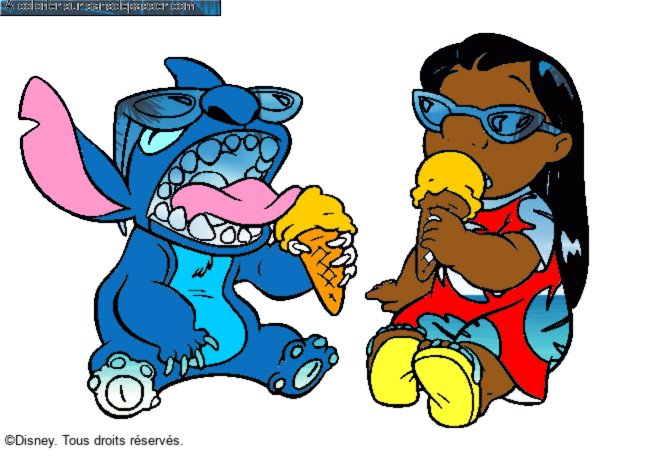 Lilo et Stitch mangent une glace par un invit&eacute;
