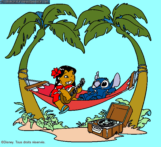 Lilo et Stitch sur la plage par un invit&eacute;