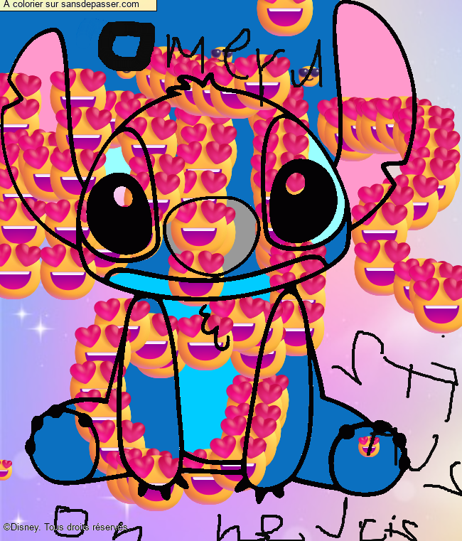 Coloriage Stitch par un invit&eacute;