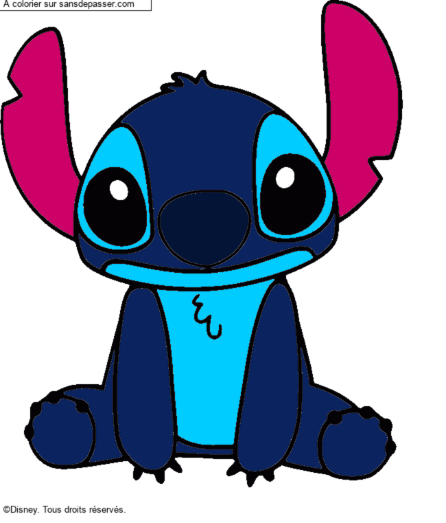 Coloriage Stitch par un invit&eacute;