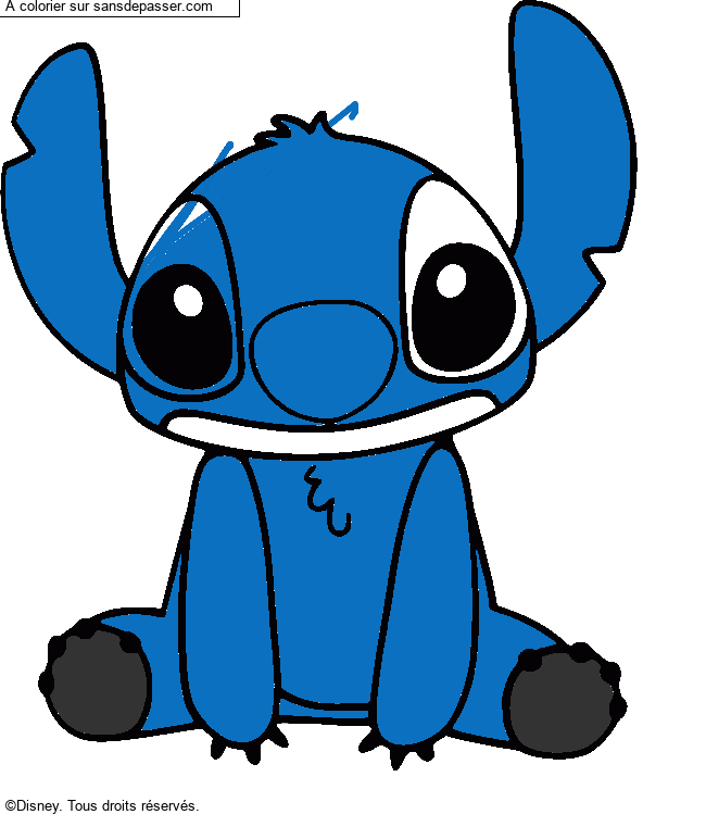 Coloriage Stitch par un invit&eacute;