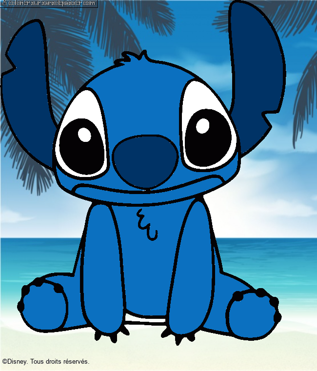 Coloriage Stitch Disney mignon kawai