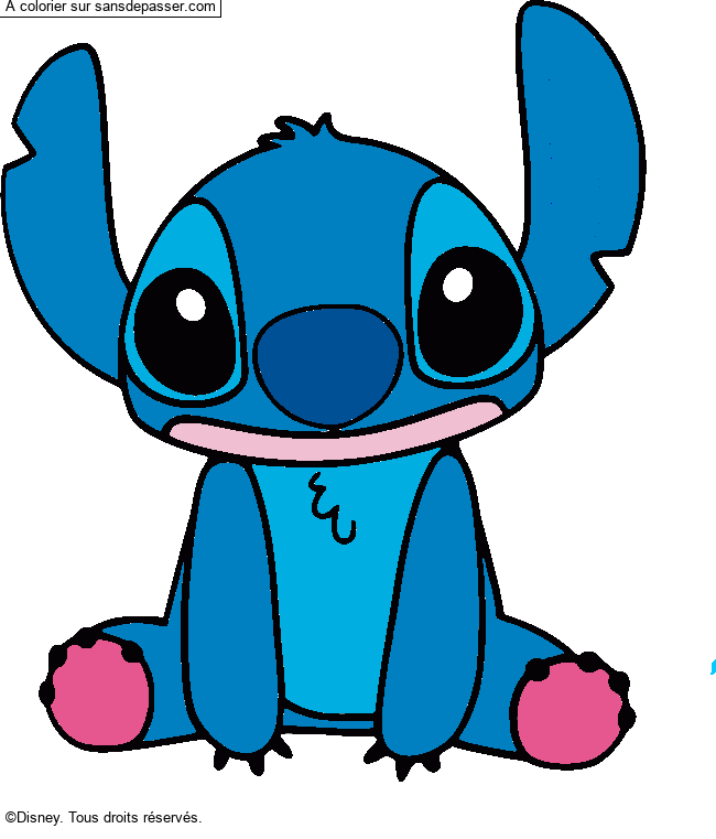 Dessin colorié : Coloriage Stitch par un invité - Sans Dépasser