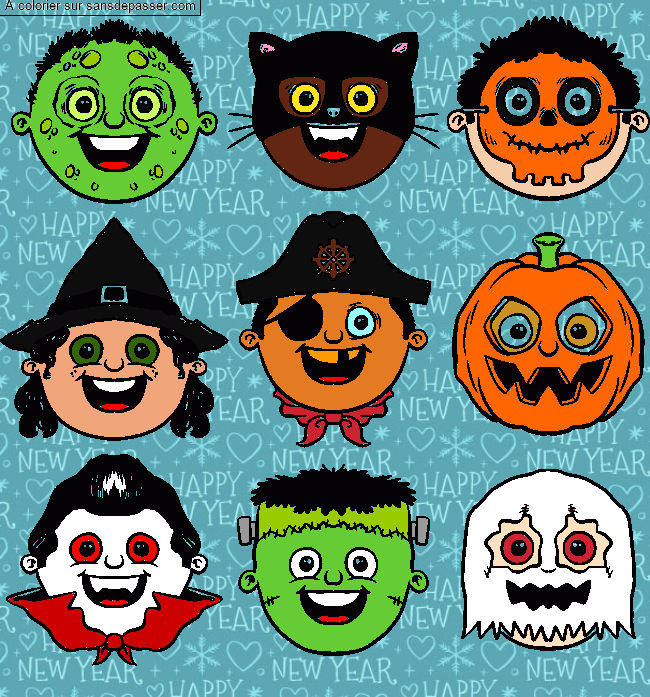 Coloriage D&eacute;guisements d'Halloween par Lola