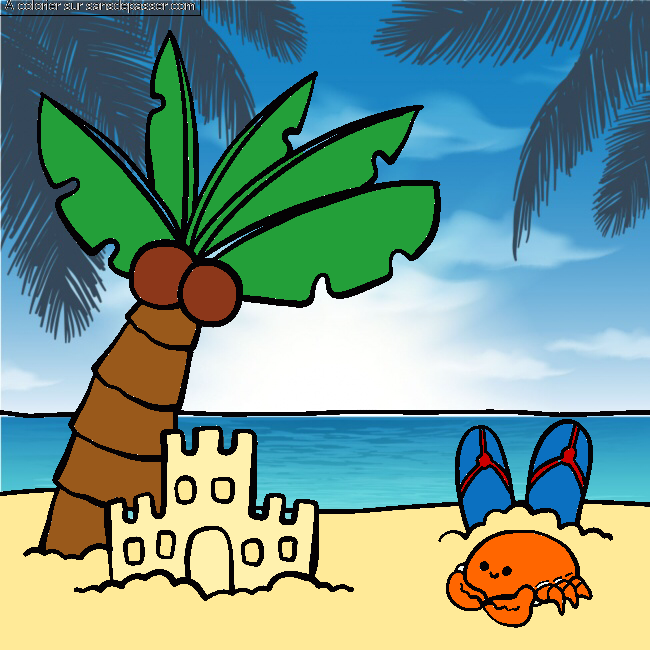 Plage ensoleill&eacute;e par un invit&eacute;