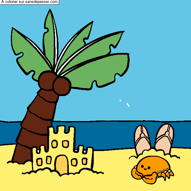 Plage ensoleill&eacute;e par un invit&eacute;