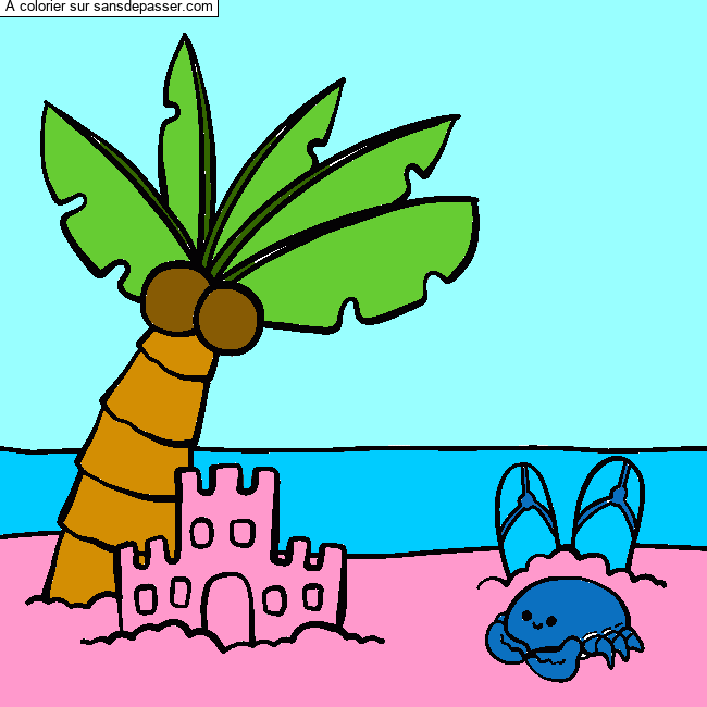 Plage ensoleill&eacute;e par un invit&eacute;