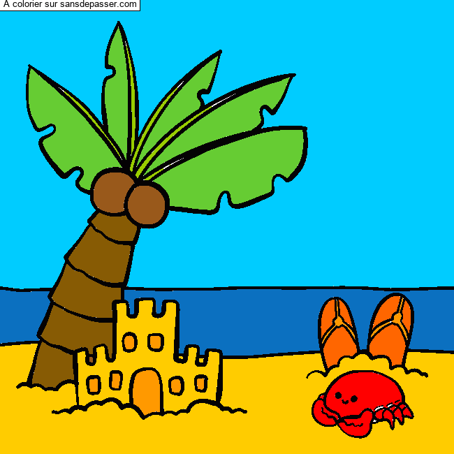 Plage ensoleill&eacute;e par un invit&eacute;