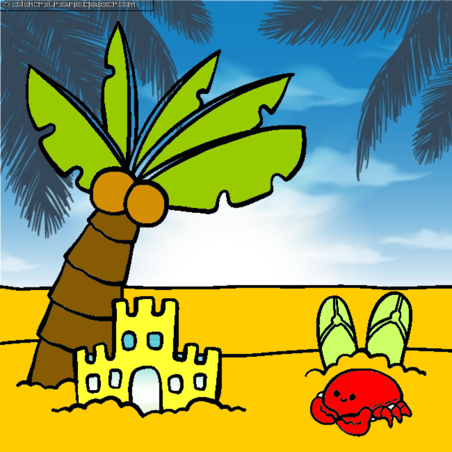 Plage ensoleill&eacute;e par un invit&eacute;