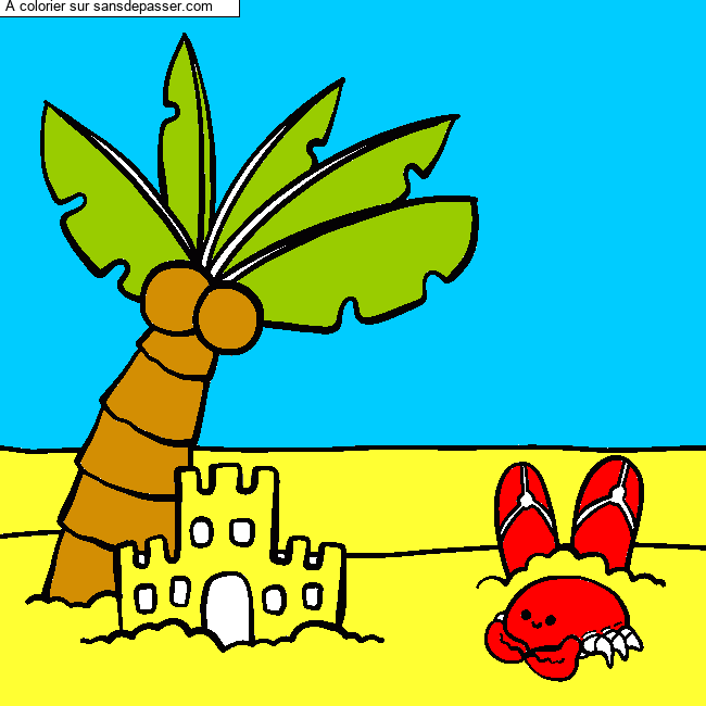 Plage ensoleill&eacute;e par un invit&eacute;