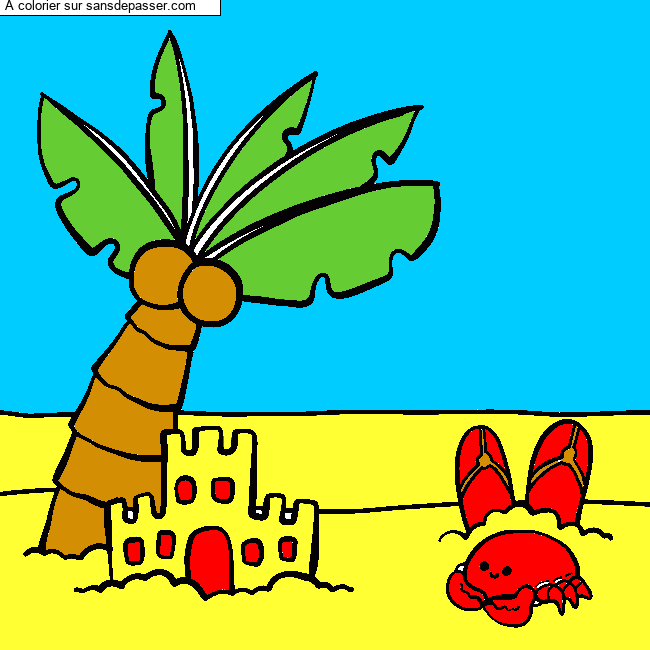 Plage ensoleill&eacute;e par un invit&eacute;