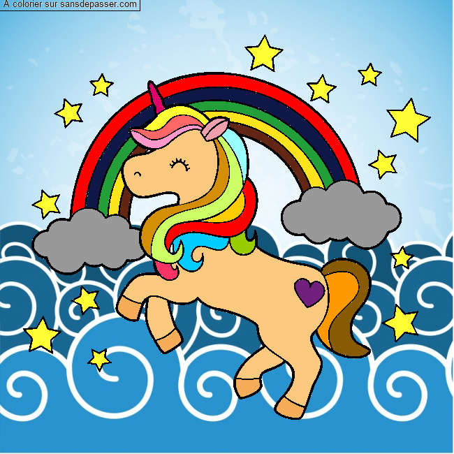 Licorne et arc-en-ciel par un invit&eacute;