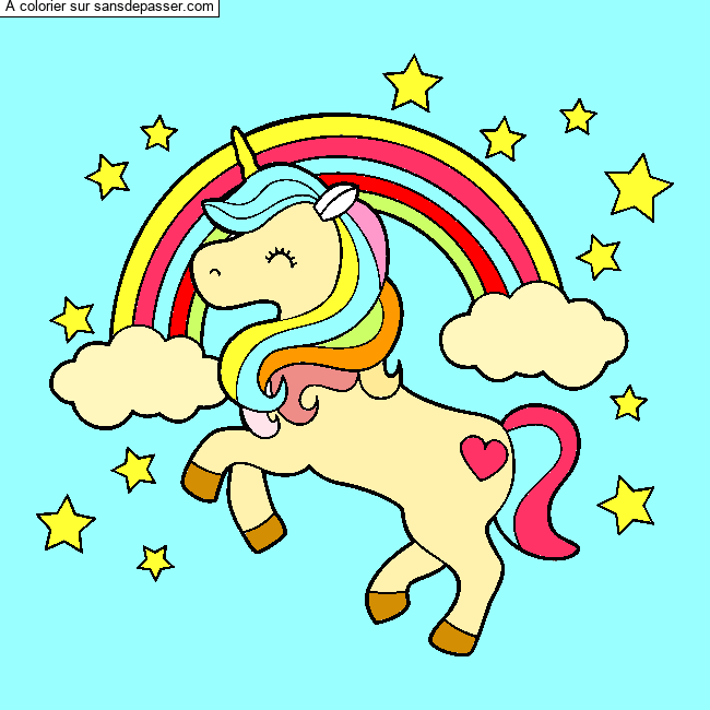 Licorne et arc-en-ciel par Rita