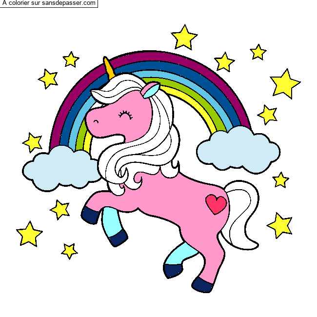 Licorne et arc-en-ciel par un invit&eacute;