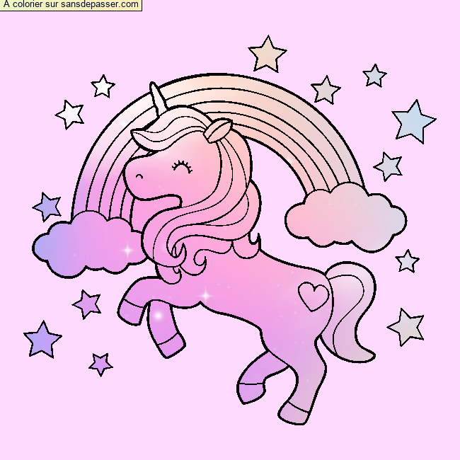 Licorne et arc-en-ciel par un invit&eacute;