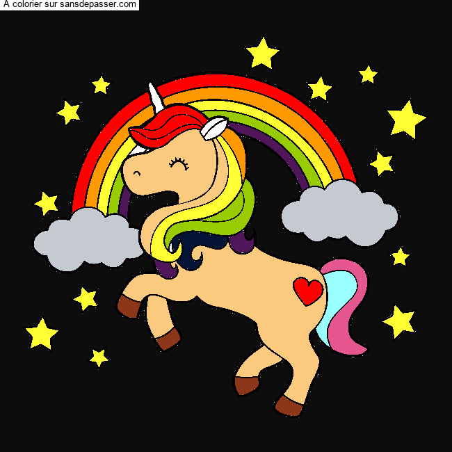 Licorne et arc-en-ciel par un invit&eacute;