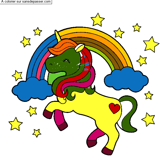 Licorne et arc-en-ciel par un invit&eacute;