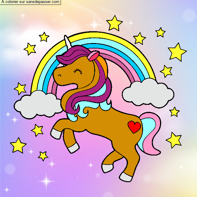 Licorne et arc-en-ciel par un invit&eacute;