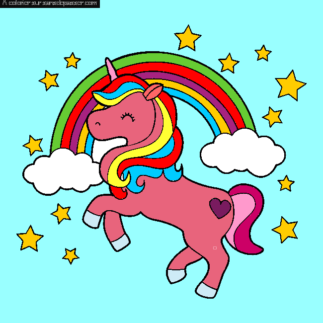 Licorne et arc-en-ciel par un invit&eacute;