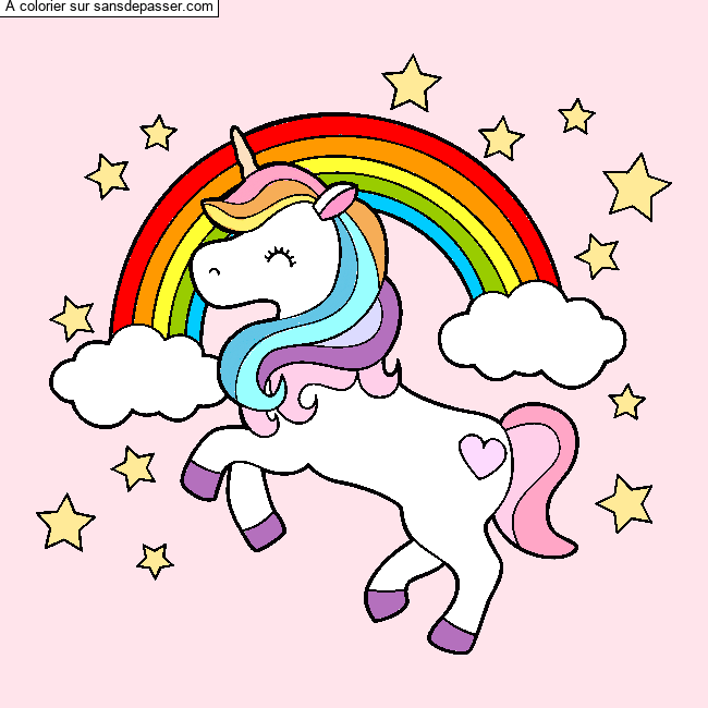 Licorne et arc-en-ciel par cloclo
