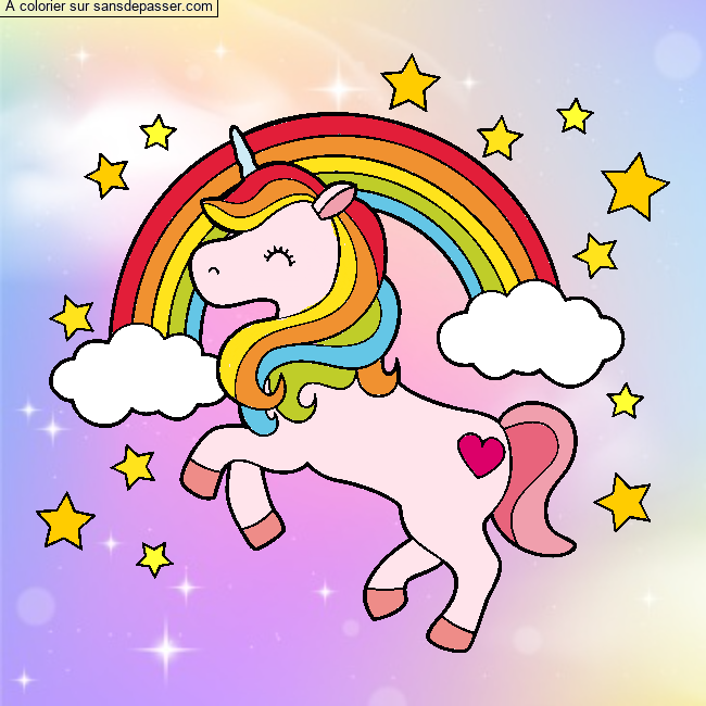 Licorne et arc-en-ciel par un invit&eacute;