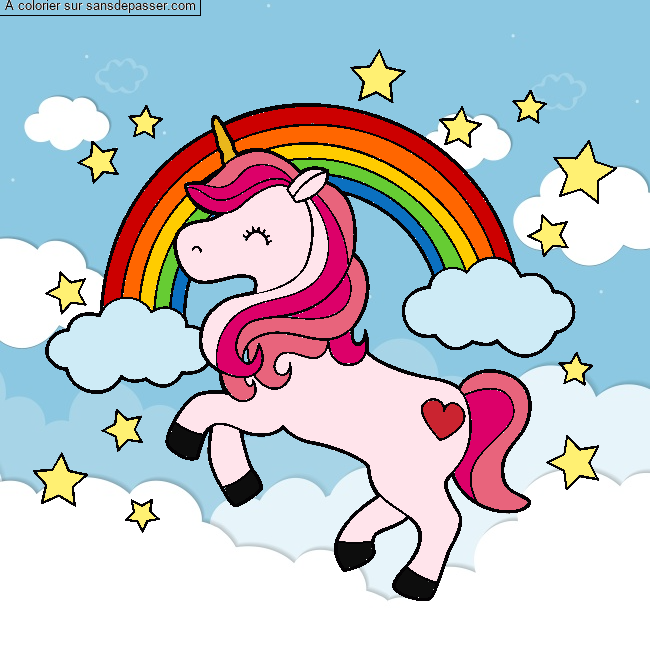 Licorne et arc-en-ciel par un invit&eacute;