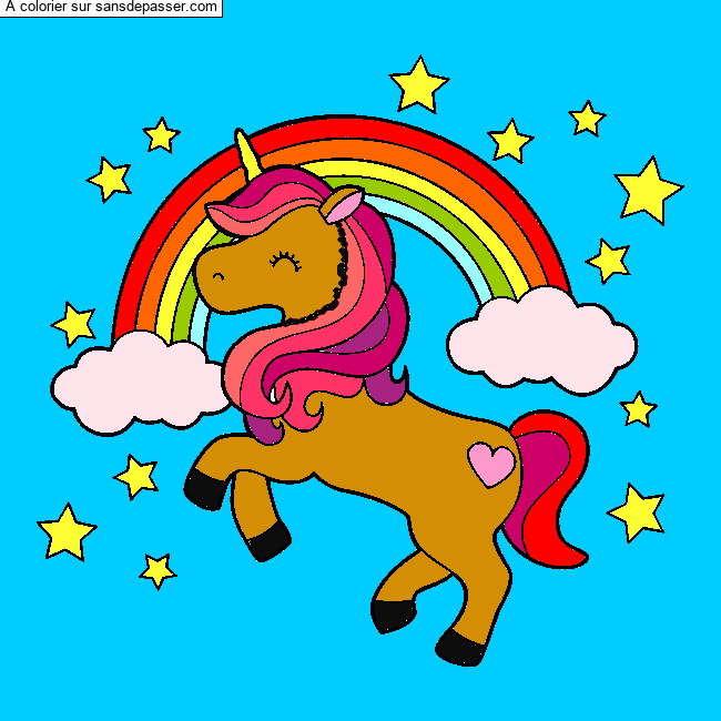 Licorne et arc-en-ciel par un invit&eacute;
