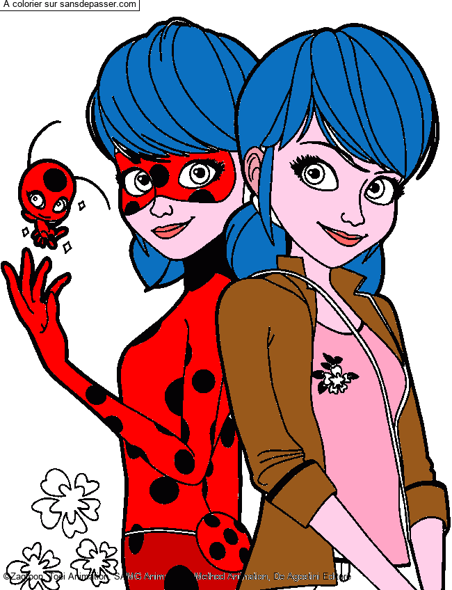 Coloriage Marinette et Ladybug