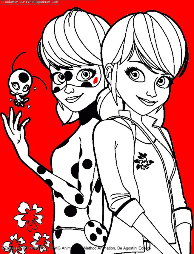 Coloriage Marinette et Ladybug