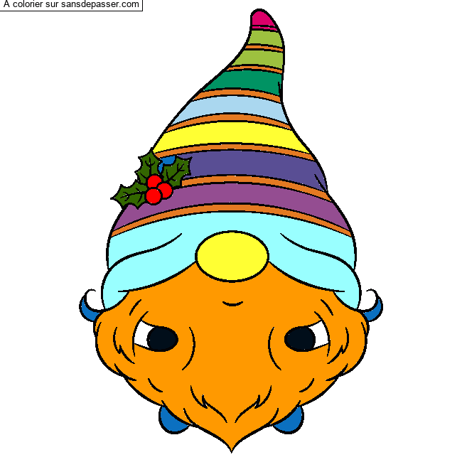 Coloriage Gnome de No&euml;l
