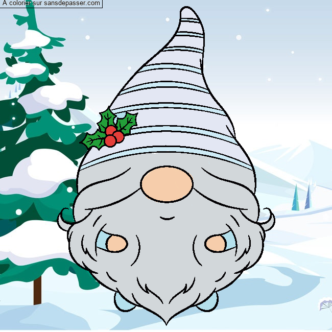 Coloriage Gnome de No&euml;l par un invit&eacute;