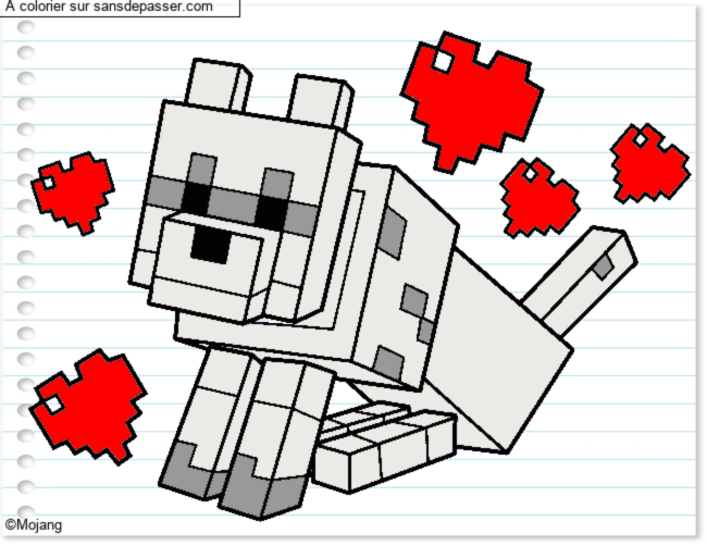 Coloriage Chien Minecraft par un invit&eacute;