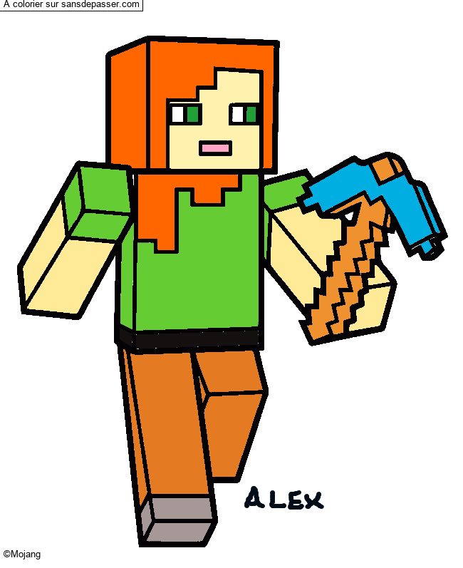 Coloriage Alex Minecraft