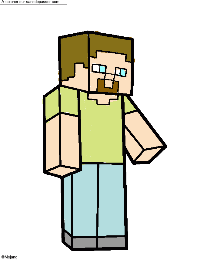 Coloriage Steve Minecraft par un invit&eacute;