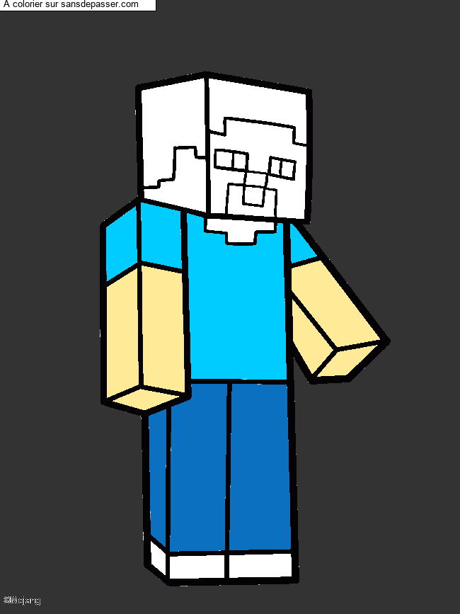 Coloriage Steve Minecraft par RobinColocraft