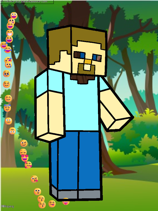 Coloriage Steve Minecraft par RobinColocraft