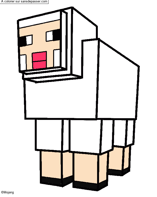 Coloriage Mouton de Minecraft