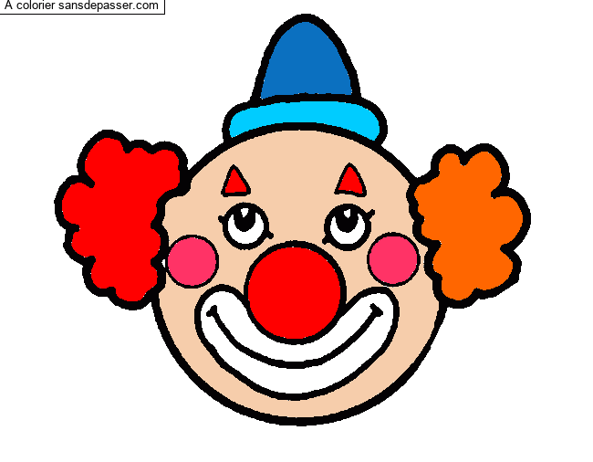 Dessin colorié : Coloriage Clown par un invité - Sans Dépasser