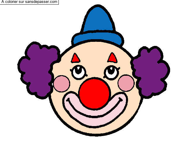 Dessin colorié : Coloriage Clown par un invité - Sans Dépasser