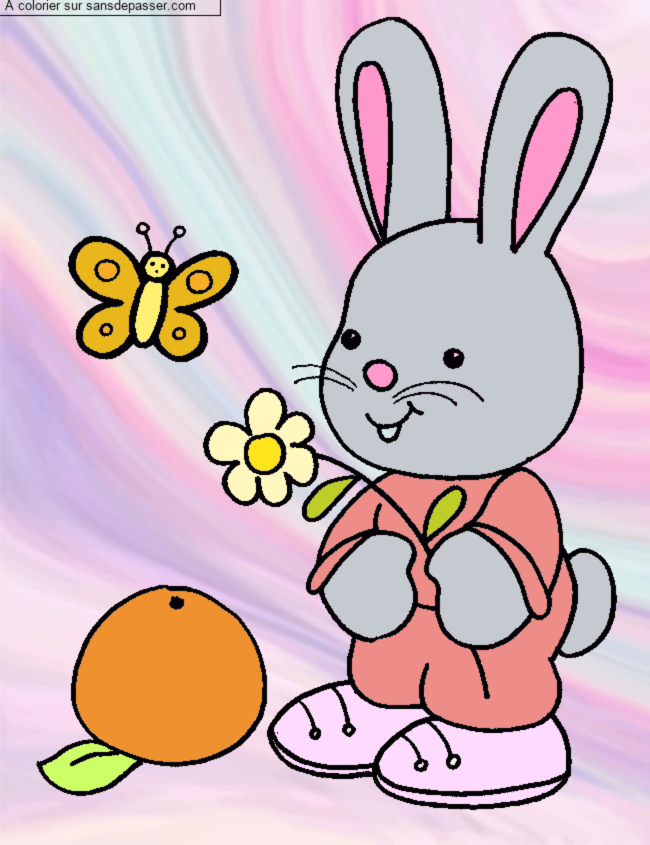 Petit Lapin et fleur par un invit&eacute;