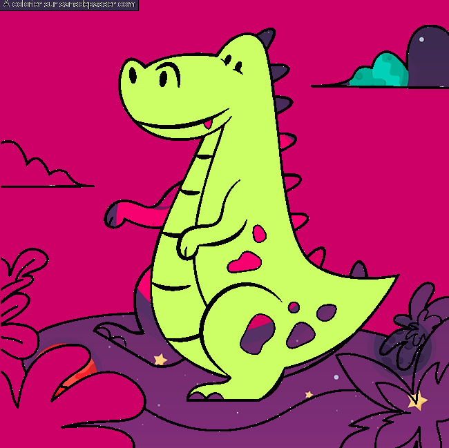 Coloriage Gentil dinosaure par un invité