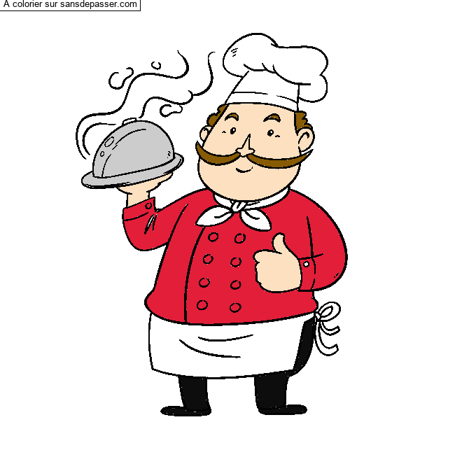 Coloriage Chef Cuisinier par un invit&eacute;