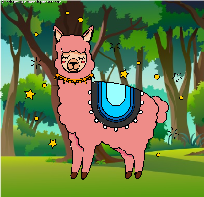 Lama &agrave; colorier par un invit&eacute;