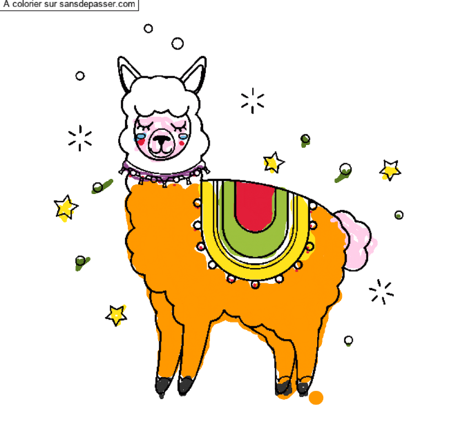 Coloriage Lama &agrave; colorier par pips