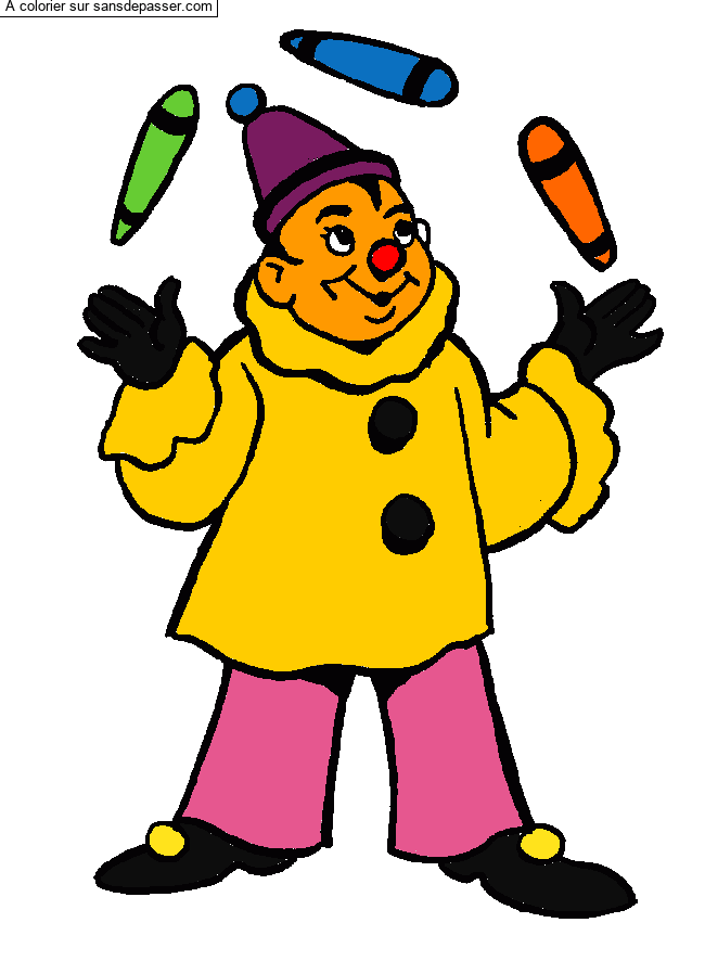Coloriage Pierrot jongleur