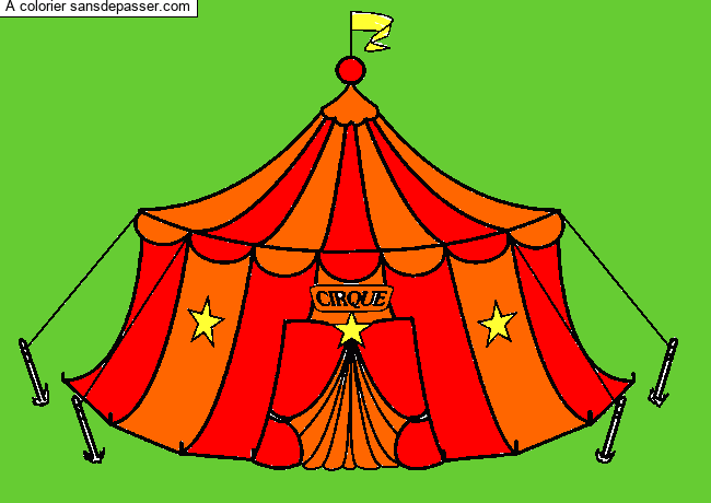 Coloriage Chapiteau du cirque par un invité