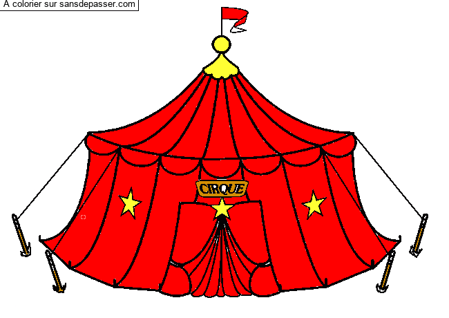 Coloriage Chapiteau du cirque par un invité